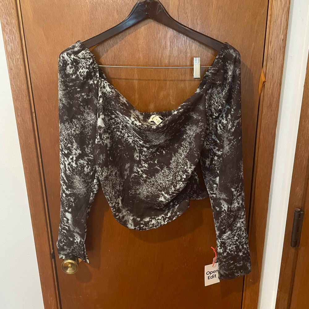 OPEN‎ EDIT Ruffle V-Neck Top Size XS NORDSTROM